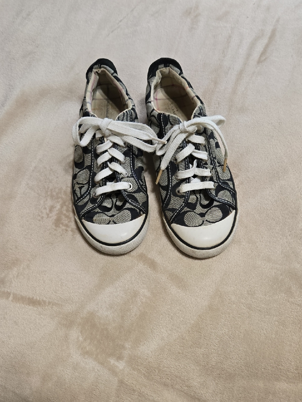 Coach Black and Gray Signature Canvas Sneakers